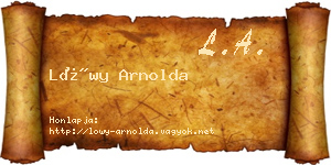 Lőwy Arnolda névjegykártya